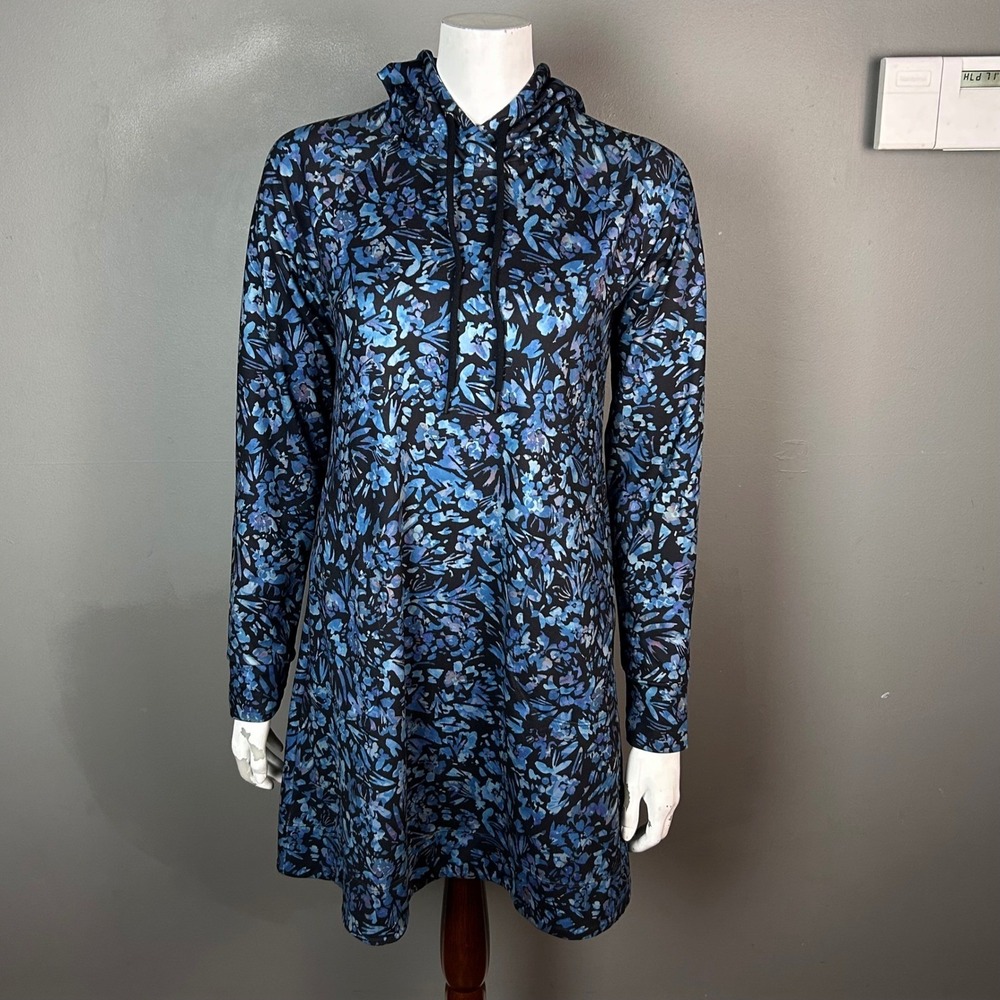 Title Nine Whimsical Dress Small Haven Dream Hoodie Blue Floral Sporty Gorpcore